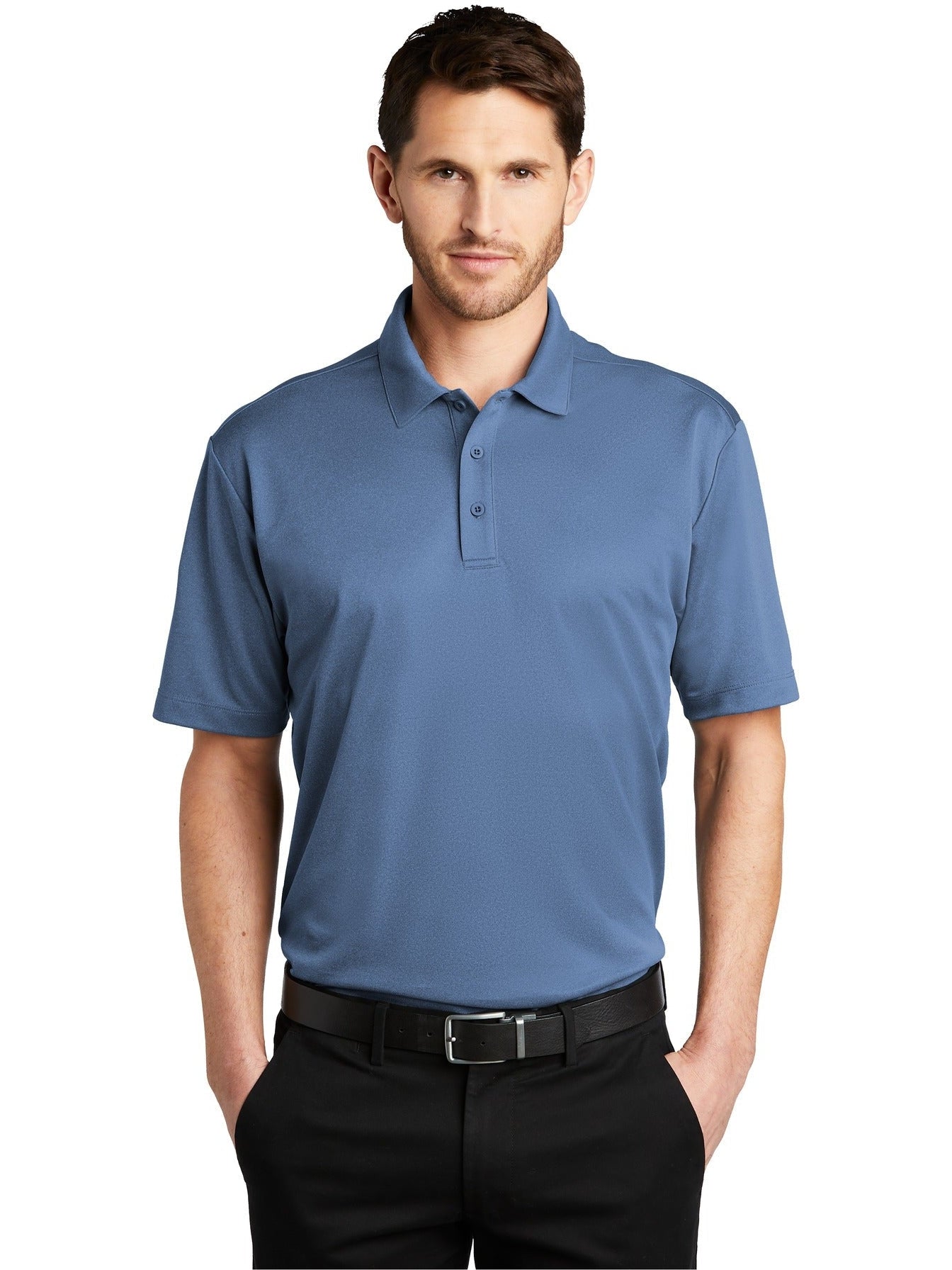 no-logo Port Authority Heathered Silk Touch Performance Polo-Regular-Port Authority-Thread Logic