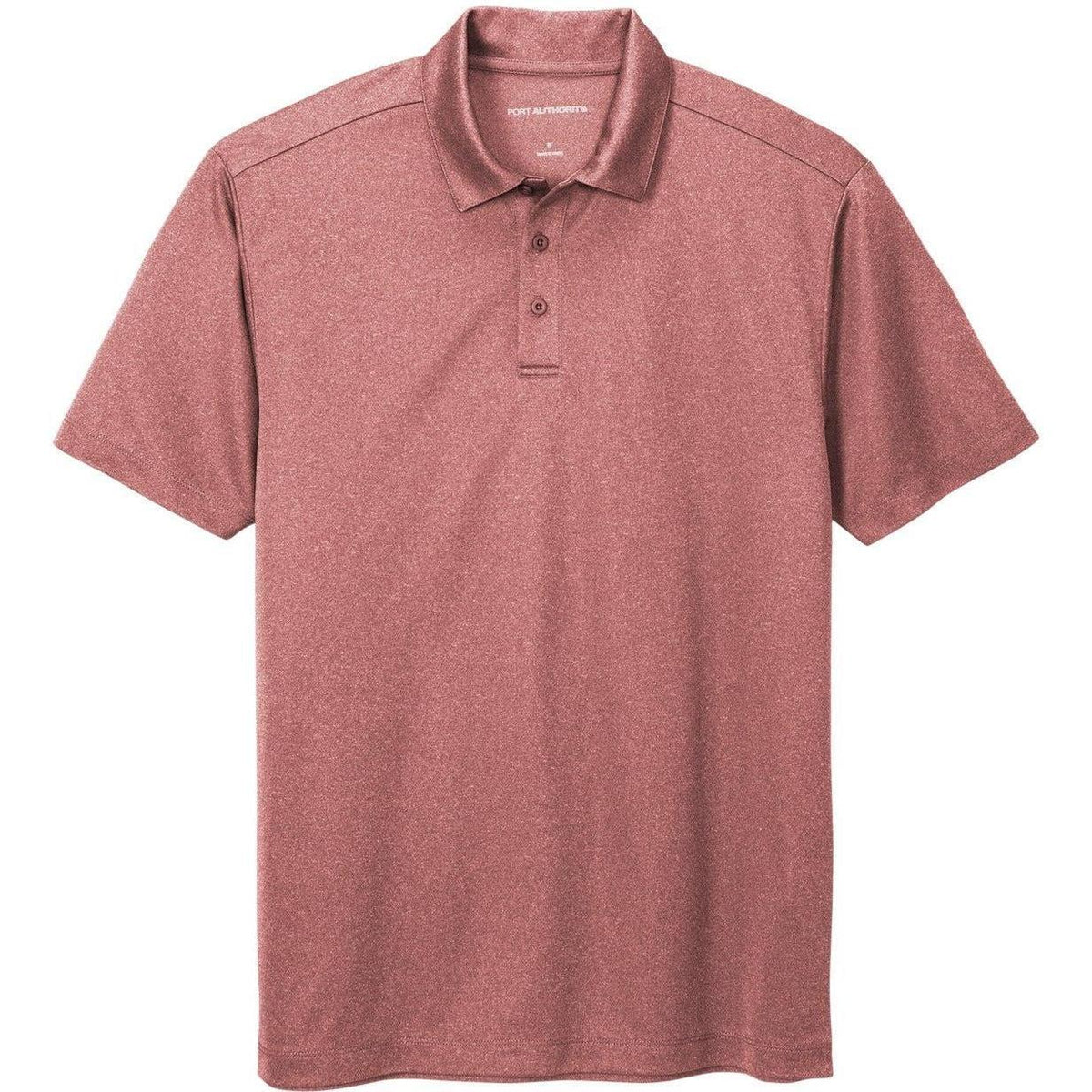 no-logo Port Authority Heathered Silk Touch Performance Polo