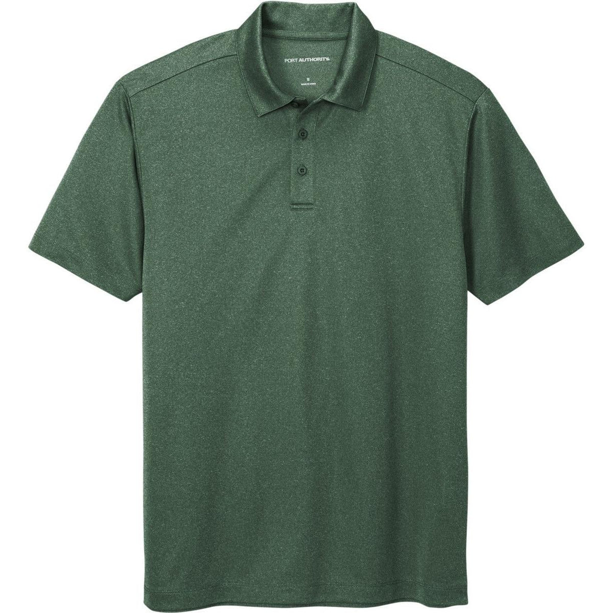 no-logo Port Authority Heathered Silk Touch Performance Polo
