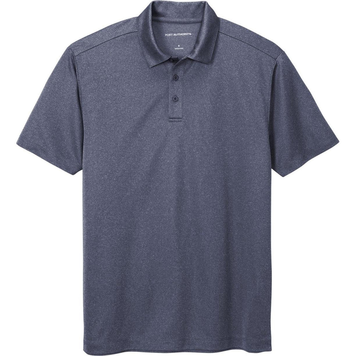 no-logo Port Authority Heathered Silk Touch Performance Polo