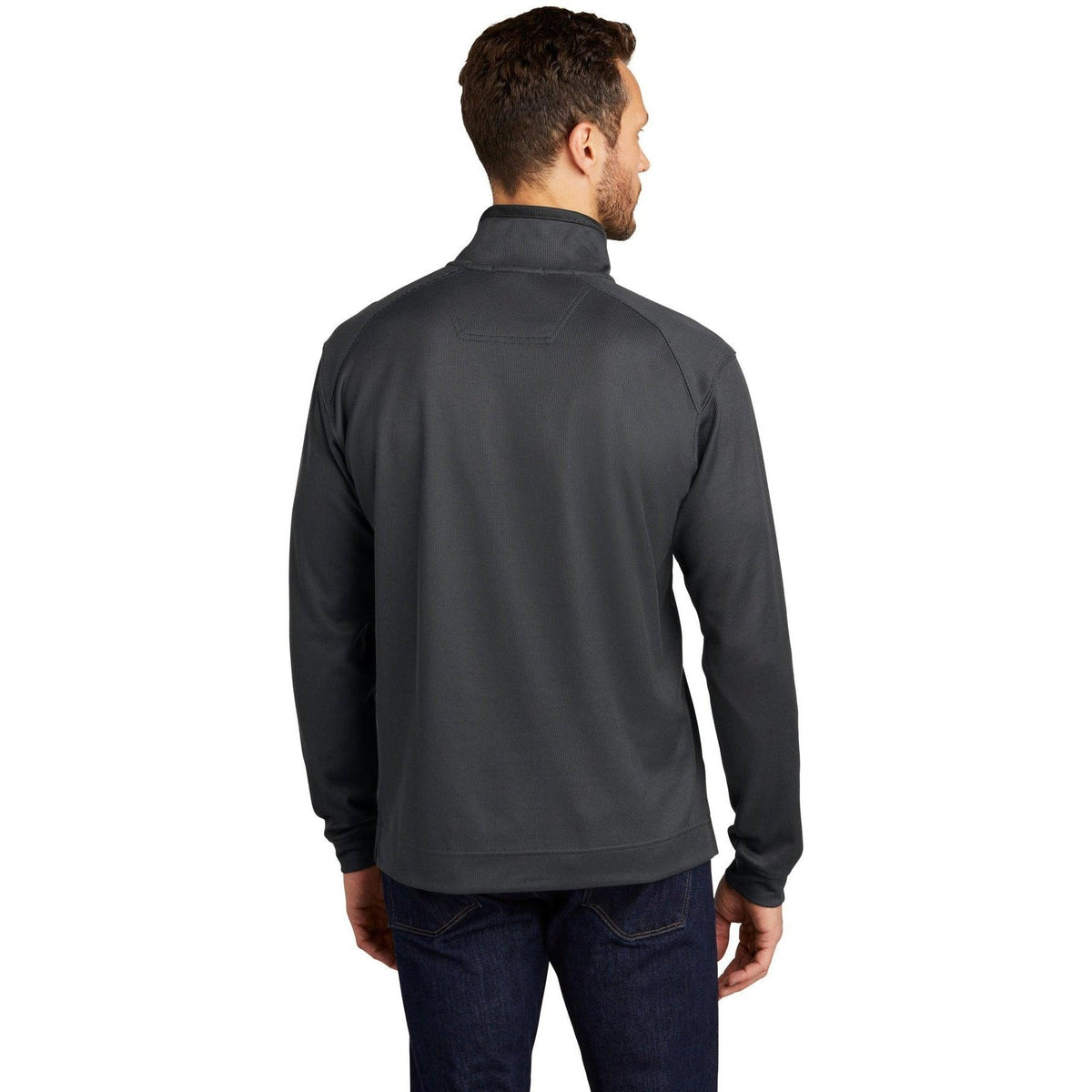 no-logo Port Authority Heavyweight Vertical Texture 1/4 Zip Pullover-Quarter Zips-Port Authority-Thread Logic