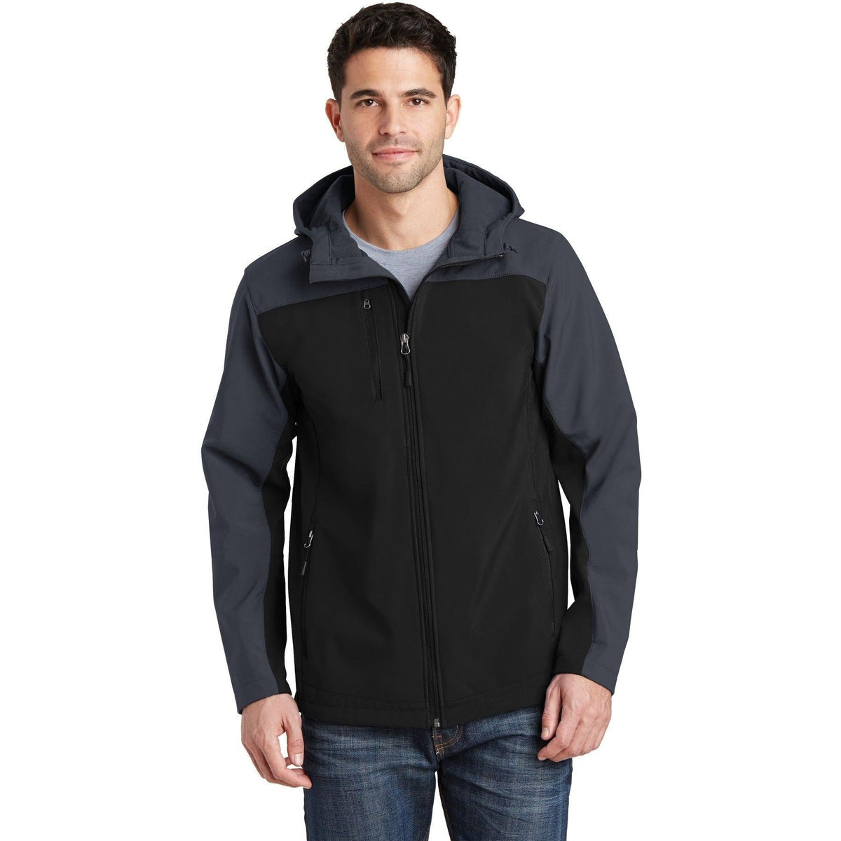 no-logo Port Authority Hooded Core Soft Shell Jacket-Regular-Port Authority-Thread Logic