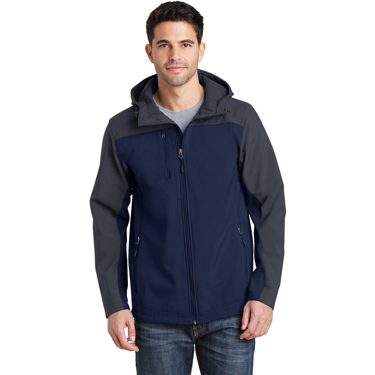 no-logo Port Authority Hooded Core Soft Shell Jacket-Regular-Port Authority-Thread Logic