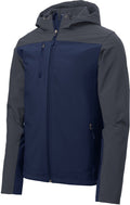Port Authority Hooded Core Soft Shell Jacket-Regular-Port Authority-Dress Blue Navy/Battleship Grey-S-Thread Logic