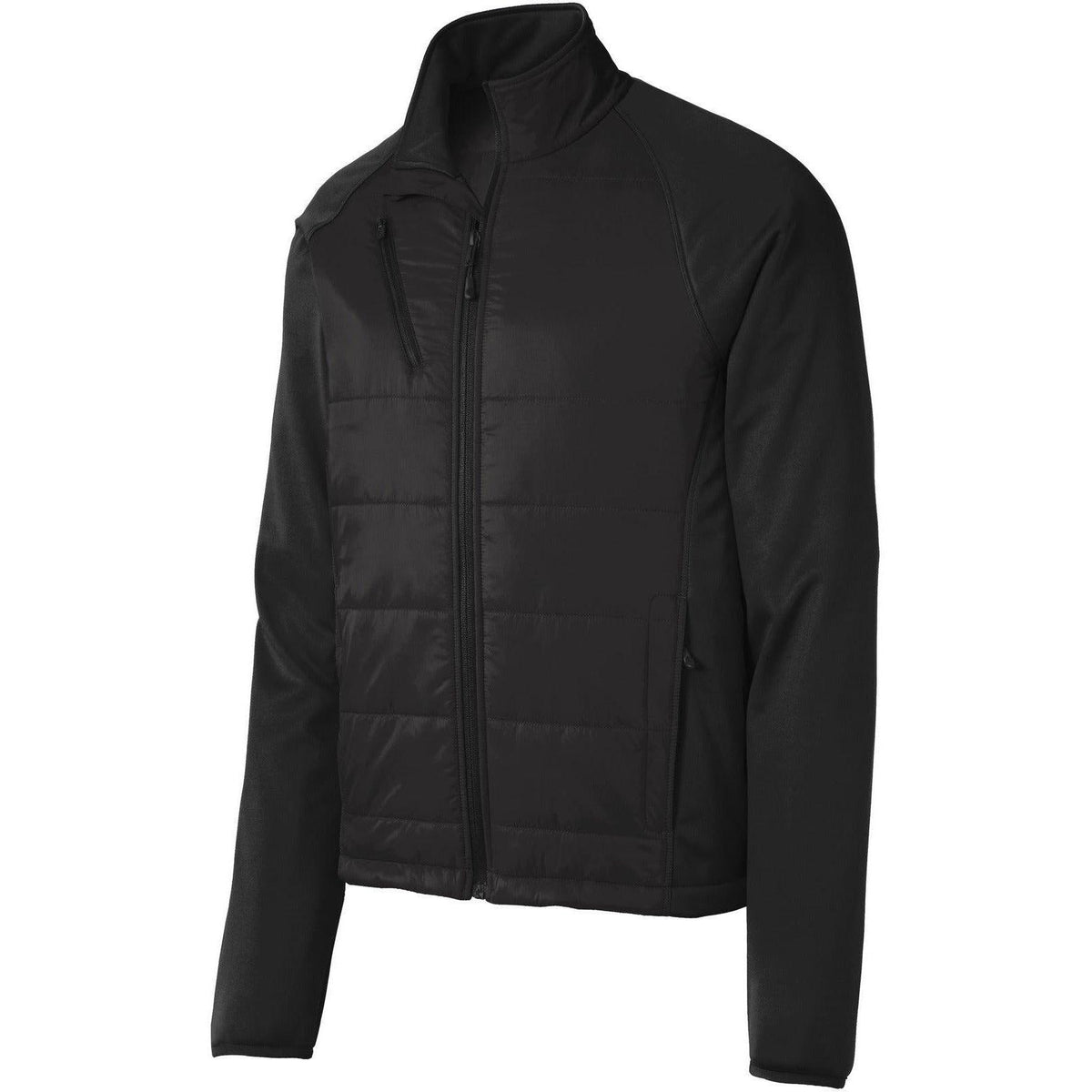 logo-left Port Authority Hybrid Soft Shell Jacket-Regular-Port Authority-Deep Black-S-Thread Logic