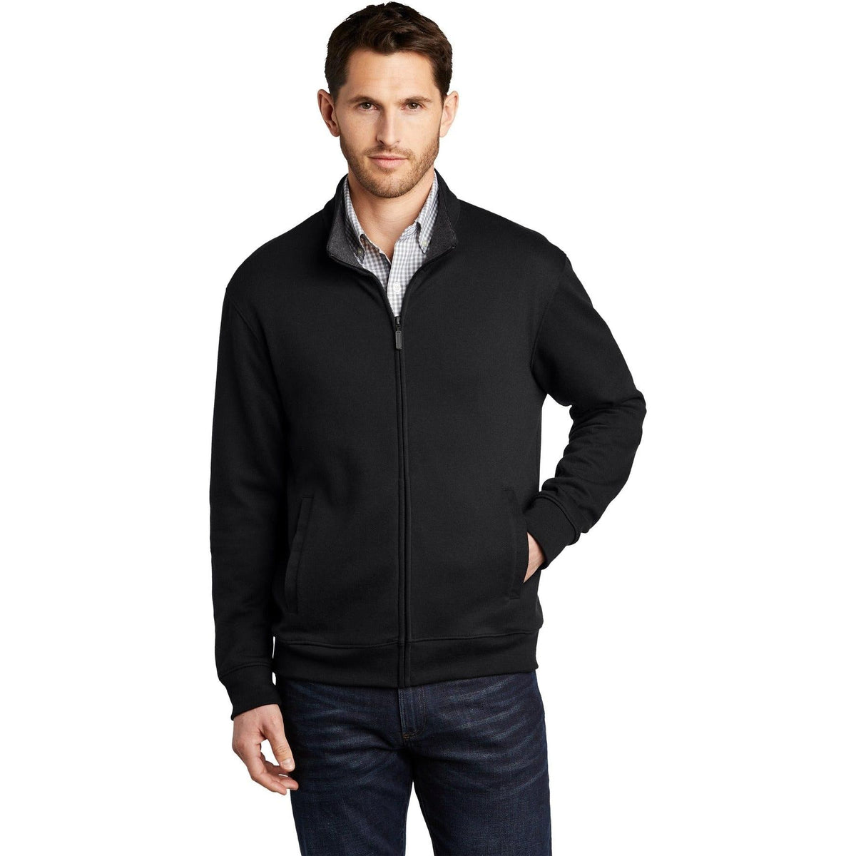 no-logo Port Authority Interlock Full-Zip-Regular-Port Authority-Thread Logic
