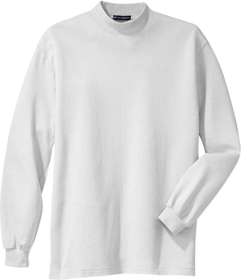 no-logo Port Authority Interlock Knit Mock Turtleneck-Regular-Port Authority-White-S-Thread Logic