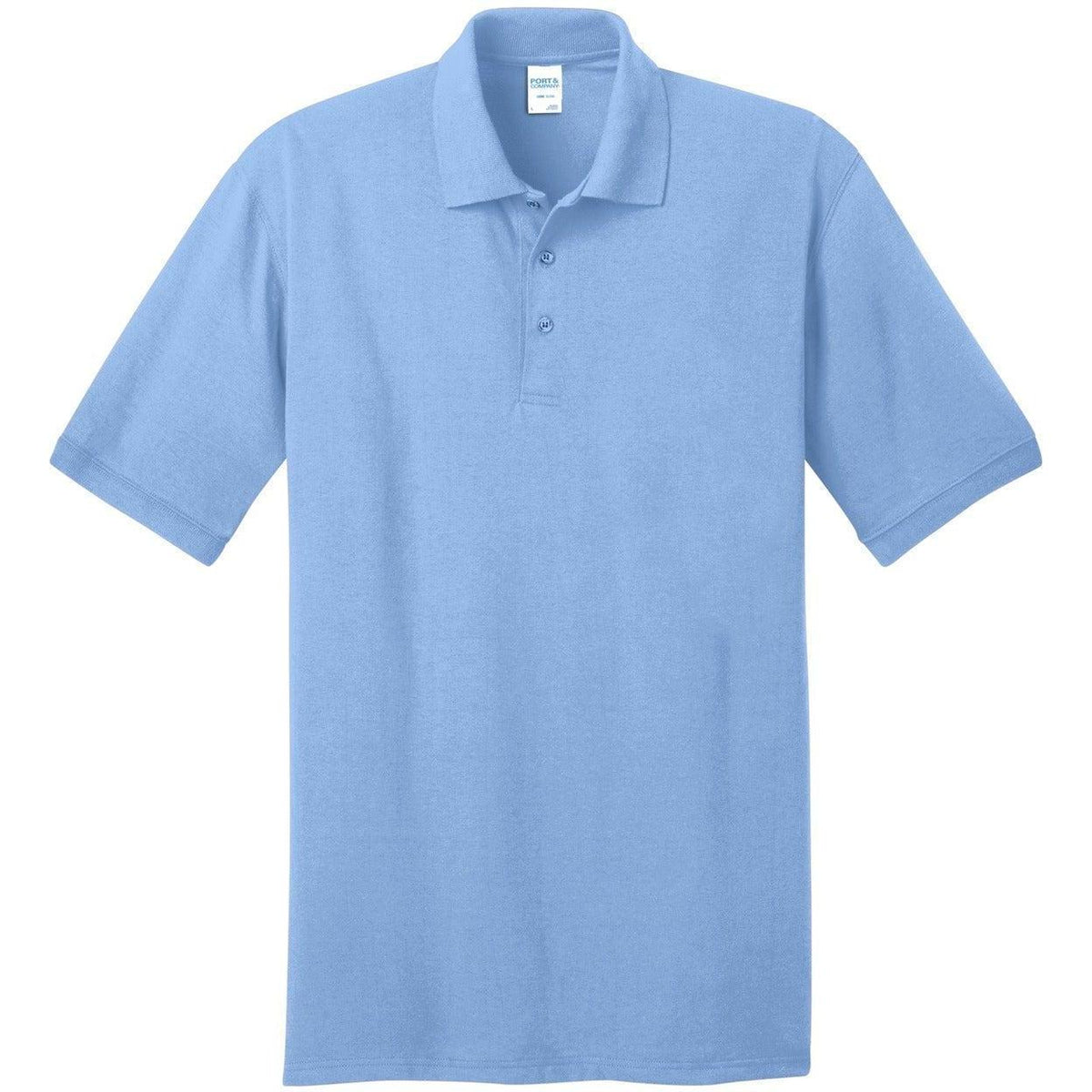 logo-left Port & Company Jersey Knit Polo Shirt-Regular-Port & Company-Light Blue-S-Thread Logic