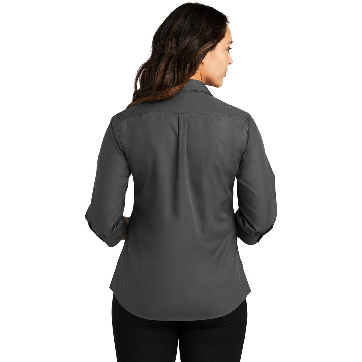no-logo Port Authority Women's 3/4-Sleeve Carefree Poplin Shirt-Dress Shirts-Port Authority-Thread Logic