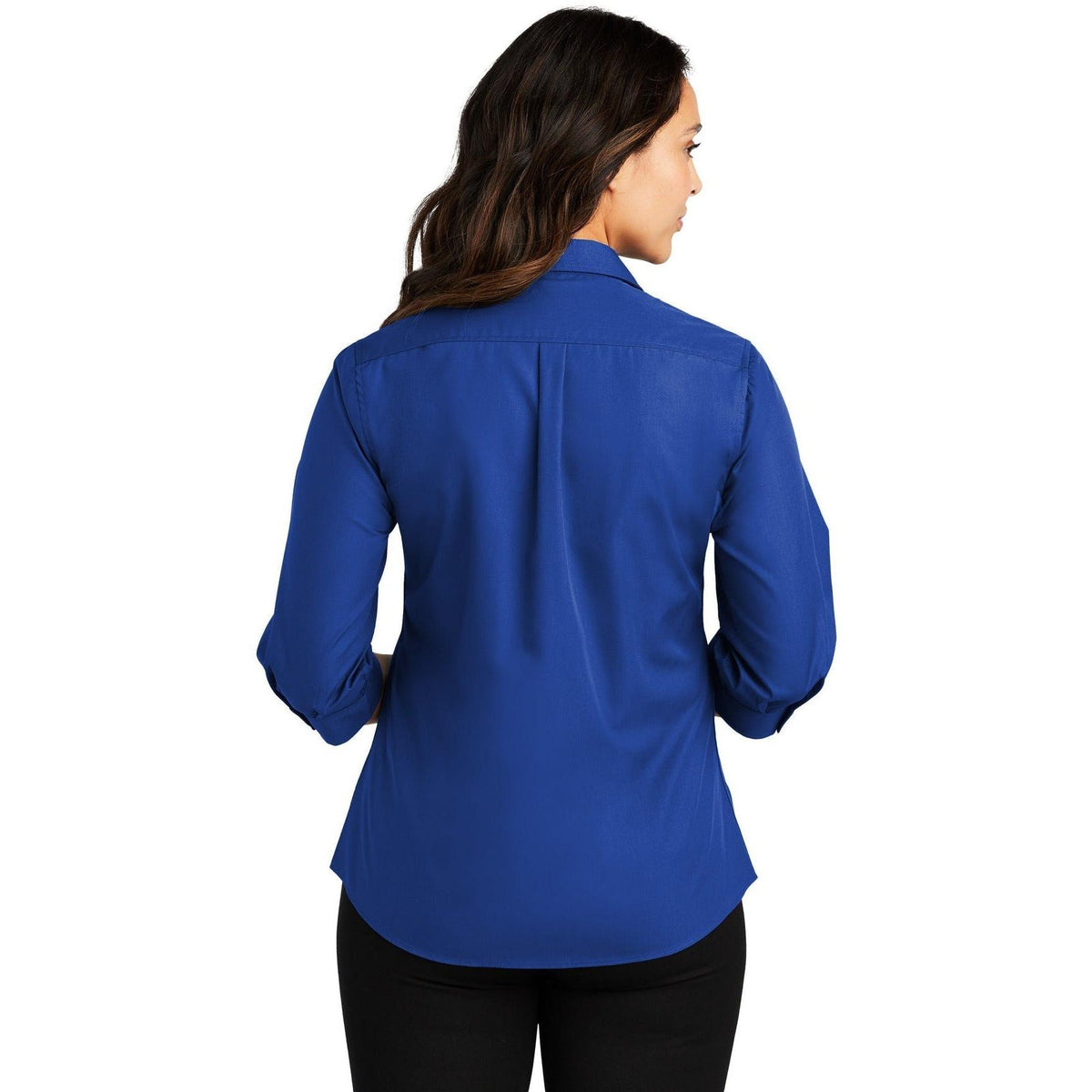 no-logo Port Authority Women's 3/4-Sleeve Carefree Poplin Shirt-Dress Shirts-Port Authority-Thread Logic