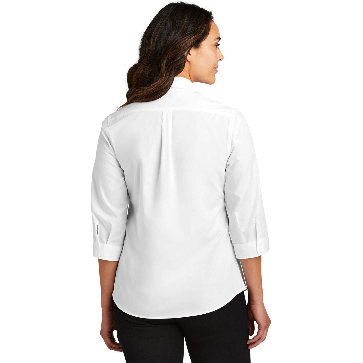 no-logo Port Authority Women's 3/4-Sleeve Carefree Poplin Shirt-Dress Shirts-Port Authority-Thread Logic