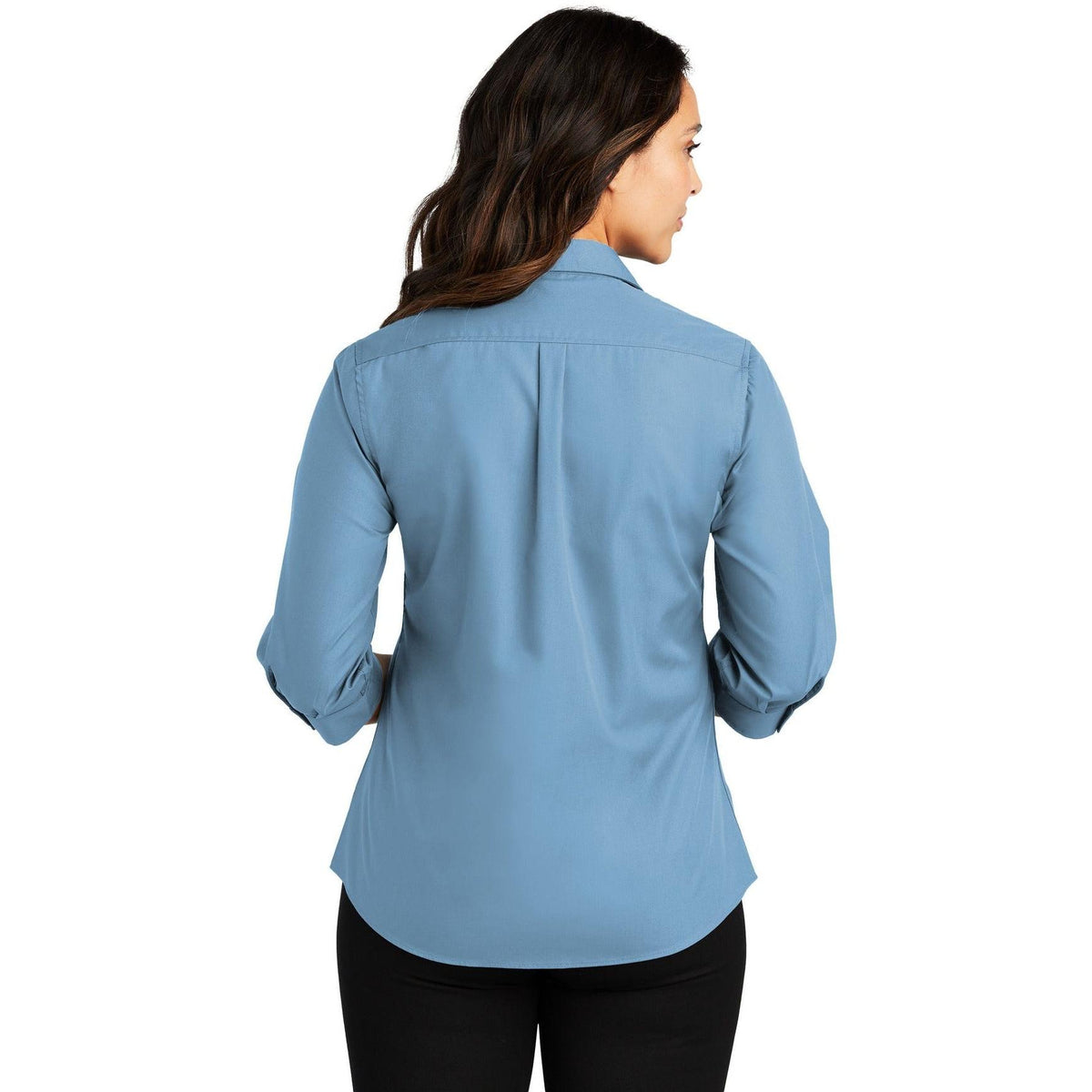 no-logo Port Authority Women's 3/4-Sleeve Carefree Poplin Shirt-Dress Shirts-Port Authority-Thread Logic