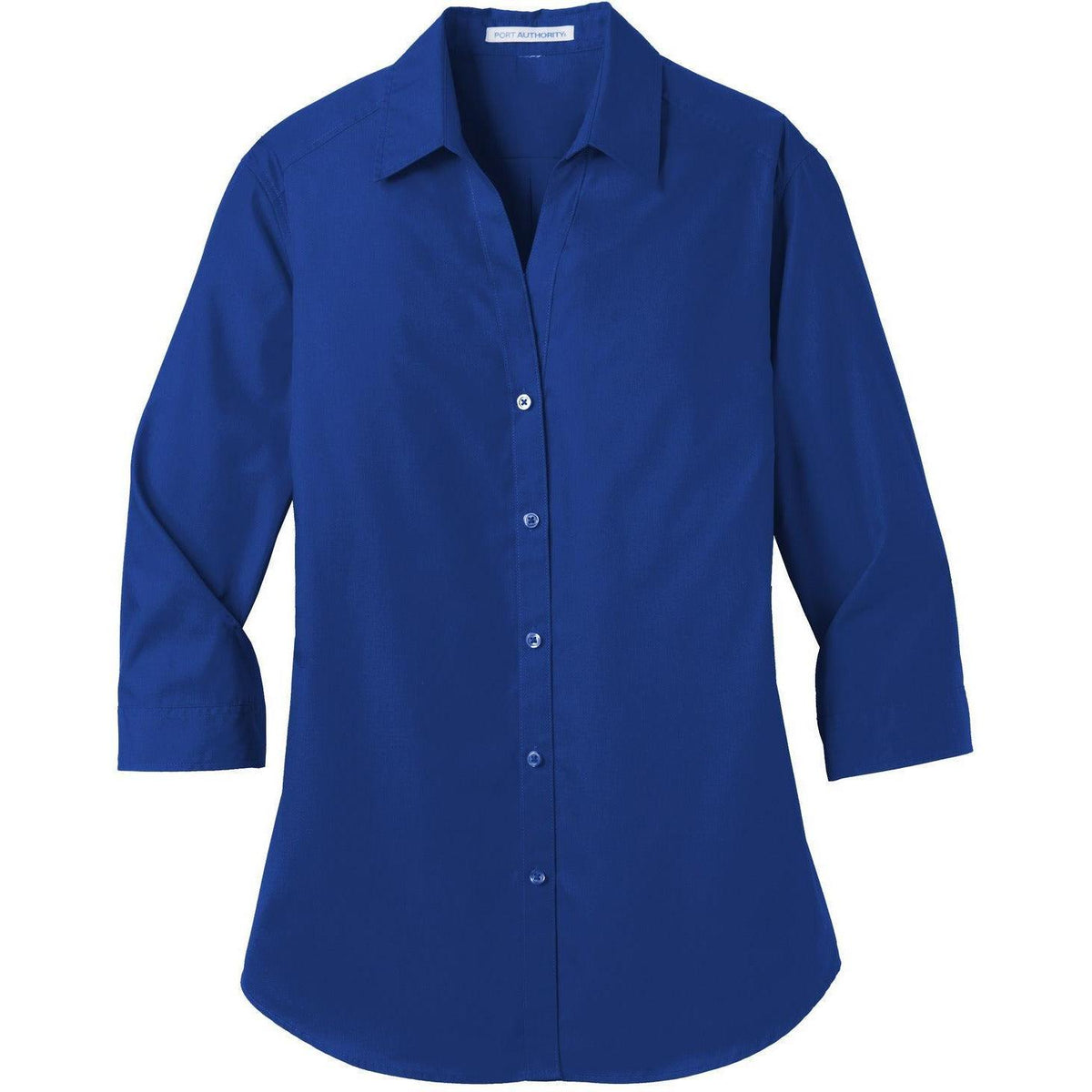 no-logo Port Authority Women's 3/4-Sleeve Carefree Poplin Shirt-Dress Shirts-Port Authority-True Royal-XS-Thread Logic