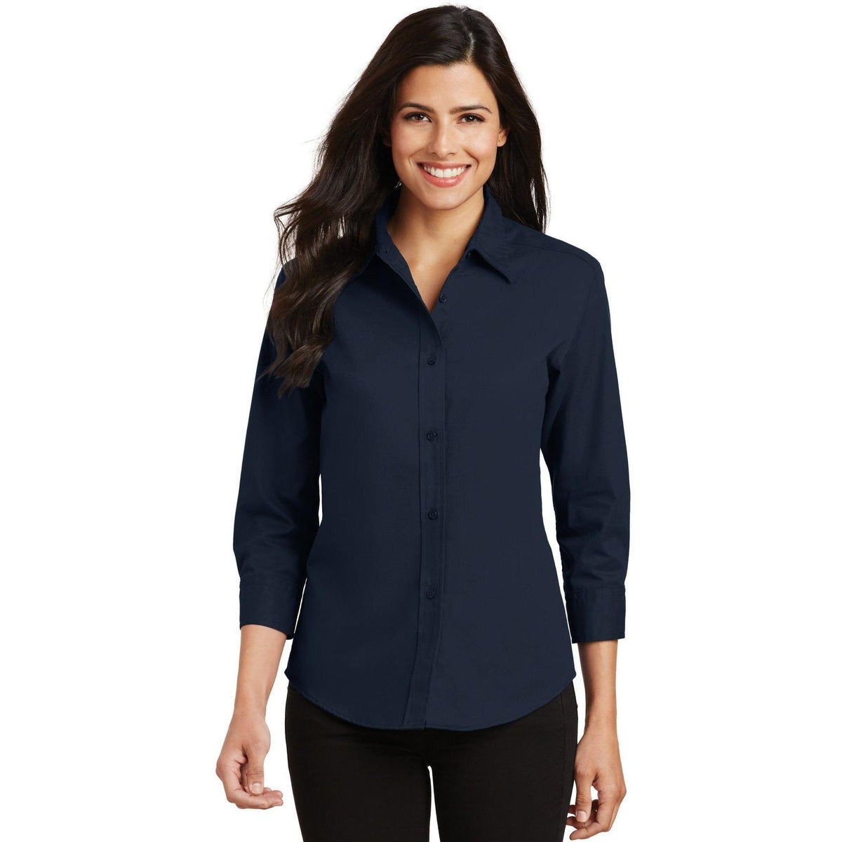 no-logo Port Authority Women's 3/4-Sleeve Easy Care-Dress Shirts-Port Authority-Thread Logic