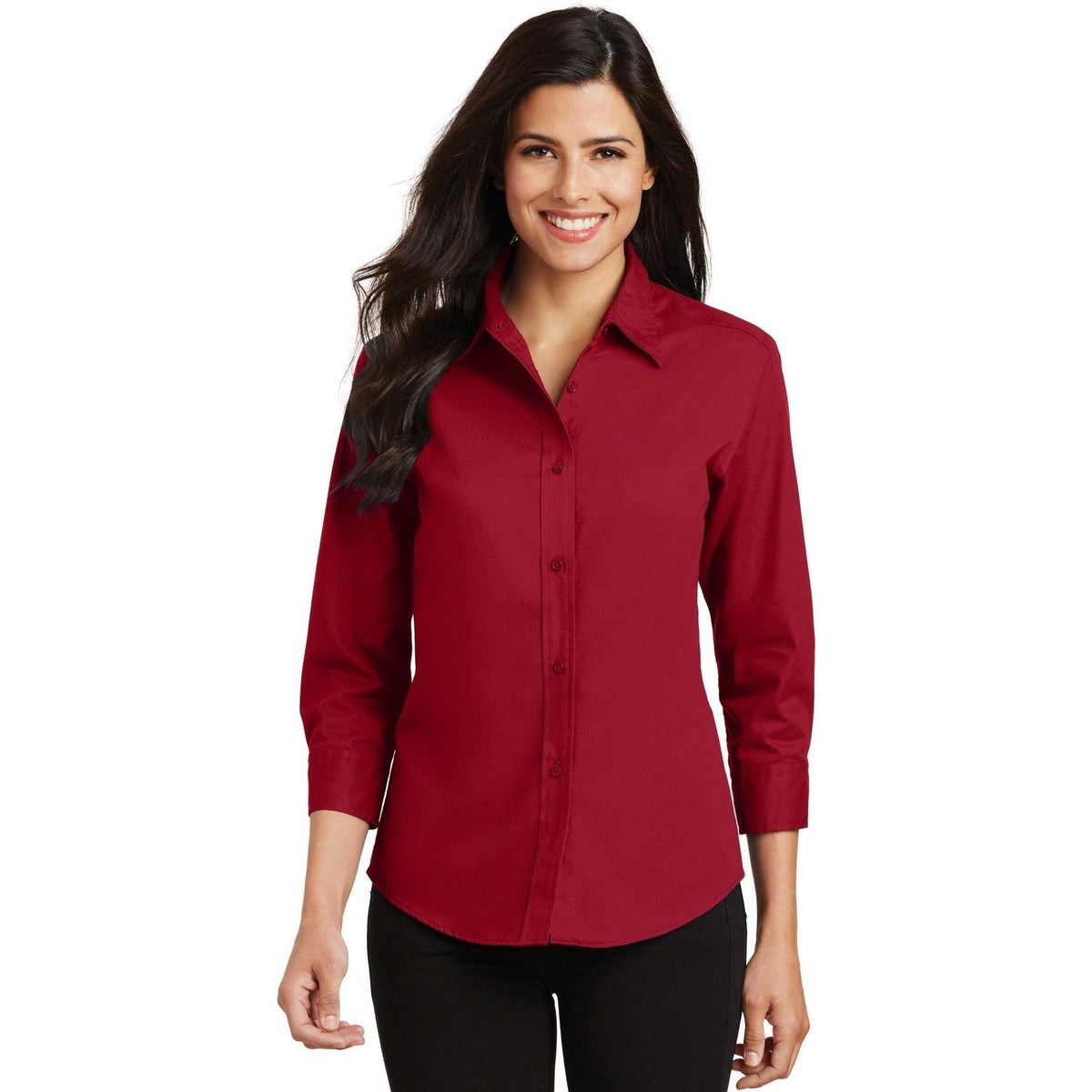no-logo Port Authority Women's 3/4-Sleeve Easy Care-Dress Shirts-Port Authority-Thread Logic