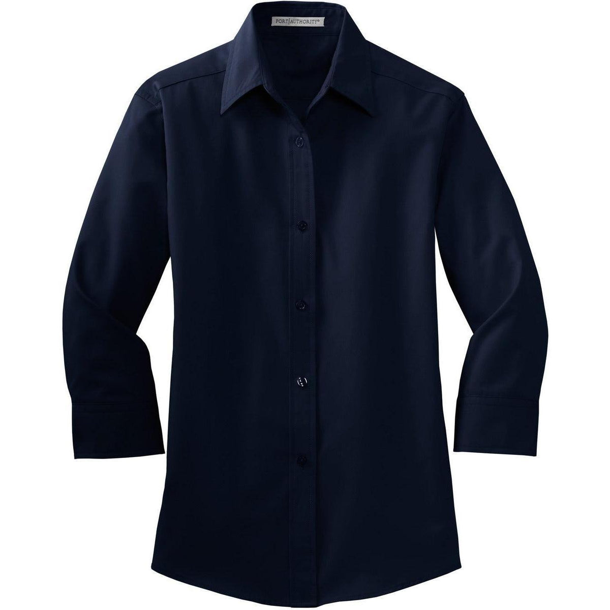 no-logo Port Authority Women's 3/4-Sleeve Easy Care-Dress Shirts-Port Authority-Navy-XS-Thread Logic