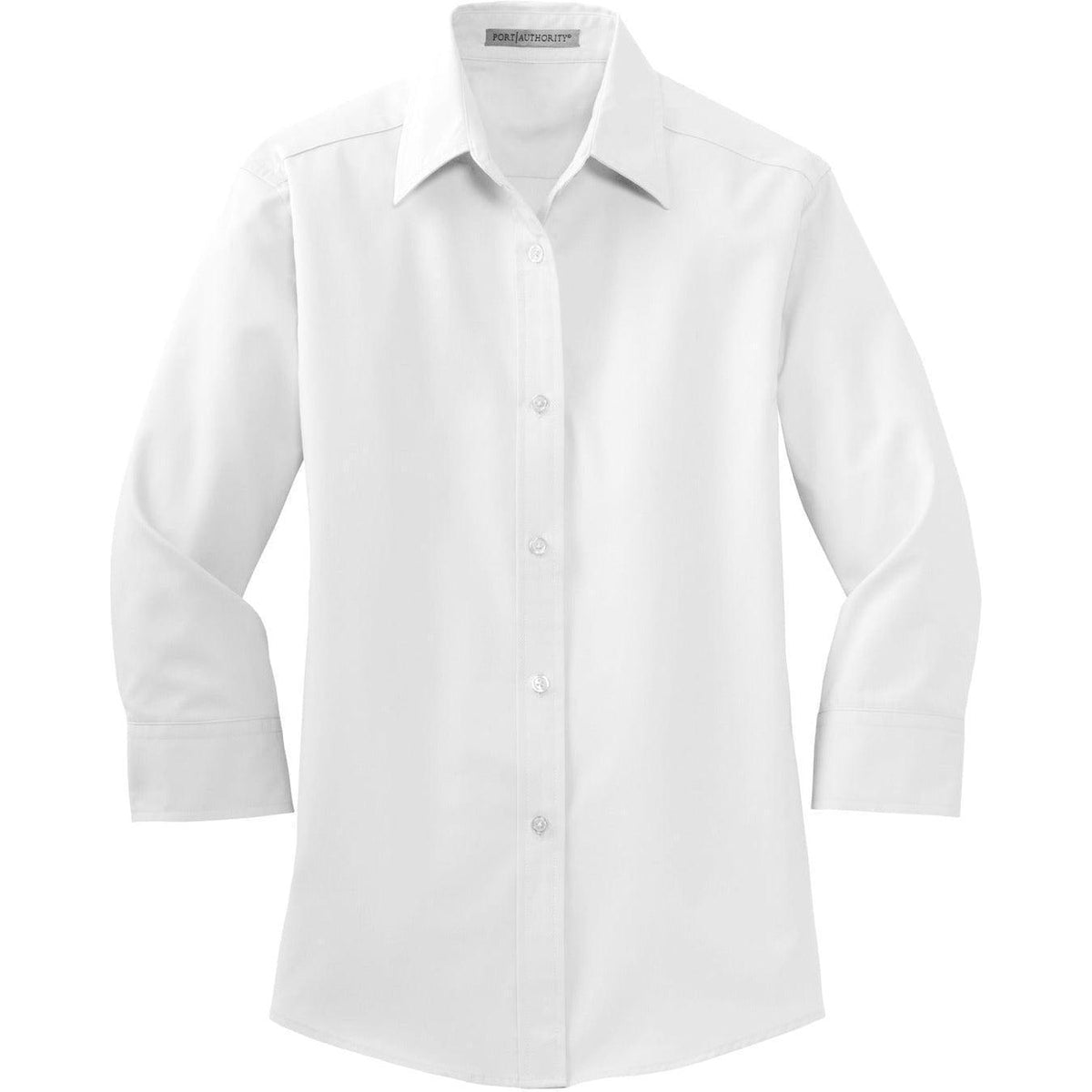 no-logo Port Authority Women's 3/4-Sleeve Easy Care-Dress Shirts-Port Authority-White-XS-Thread Logic