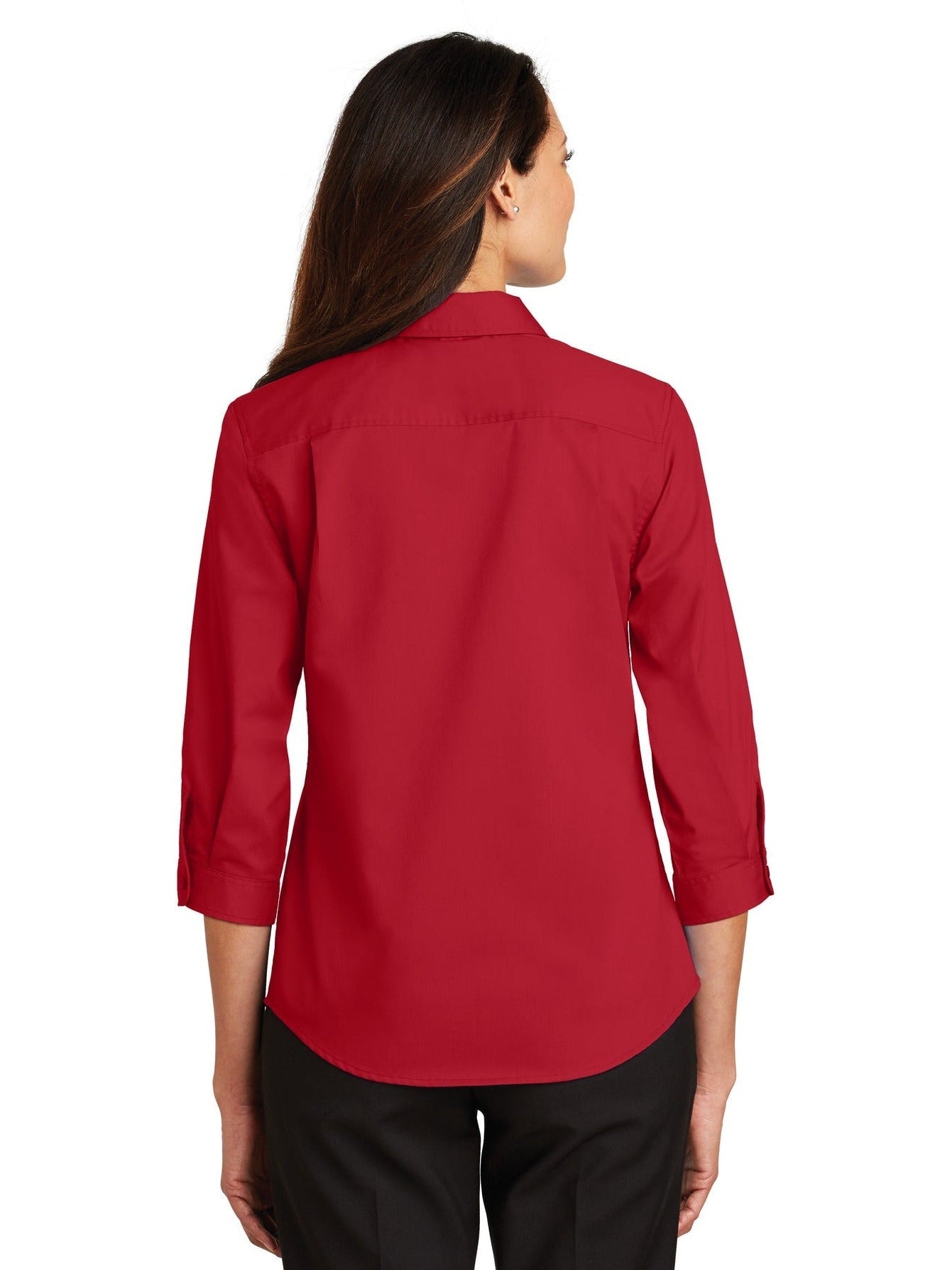 no-logo Port Authority Ladies 3/4 Sleeve SuperPro Twill Shirt-Discontinued-Port Authority-Thread Logic