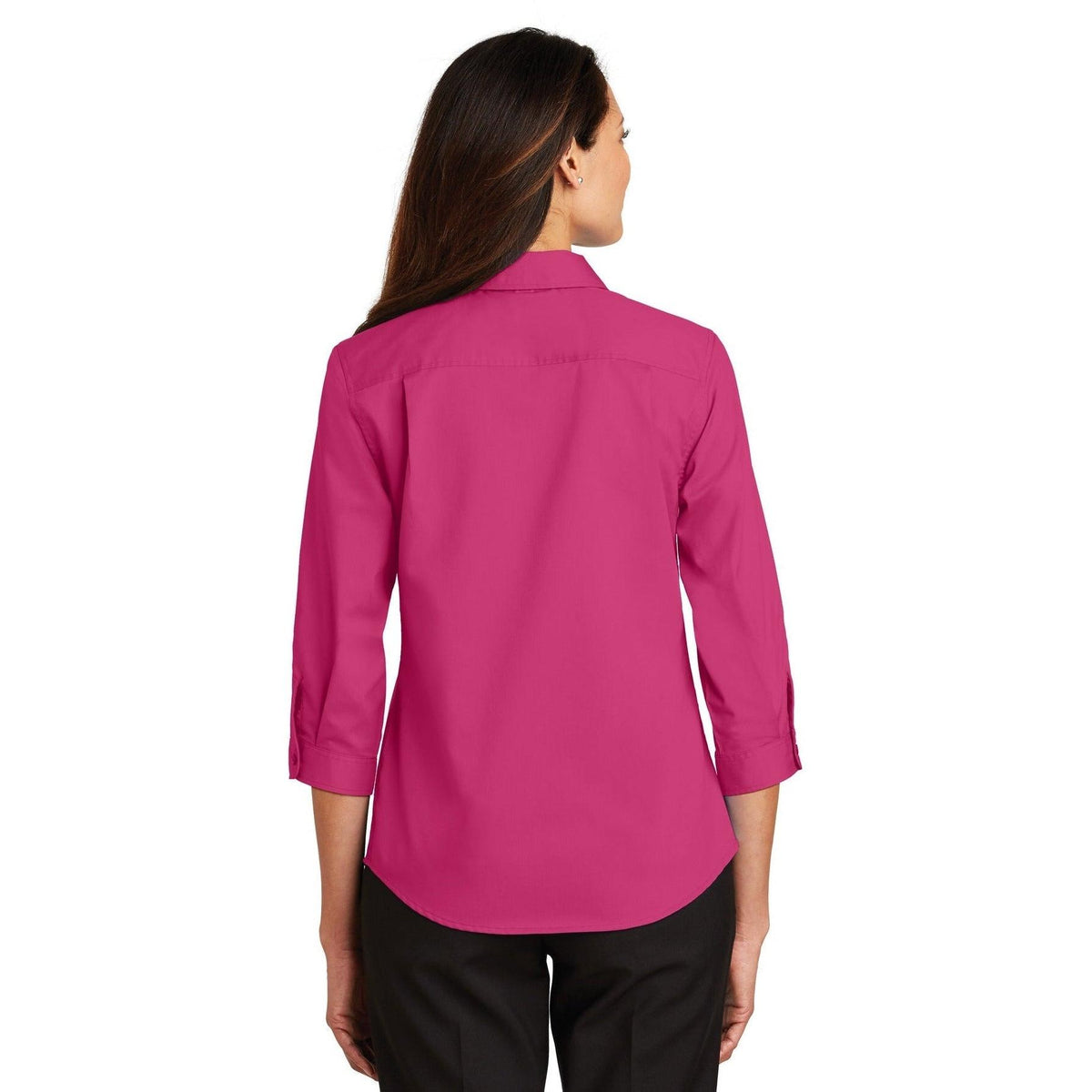 no-logo Port Authority Ladies 3/4 Sleeve SuperPro Twill Shirt-Discontinued-Port Authority-Thread Logic