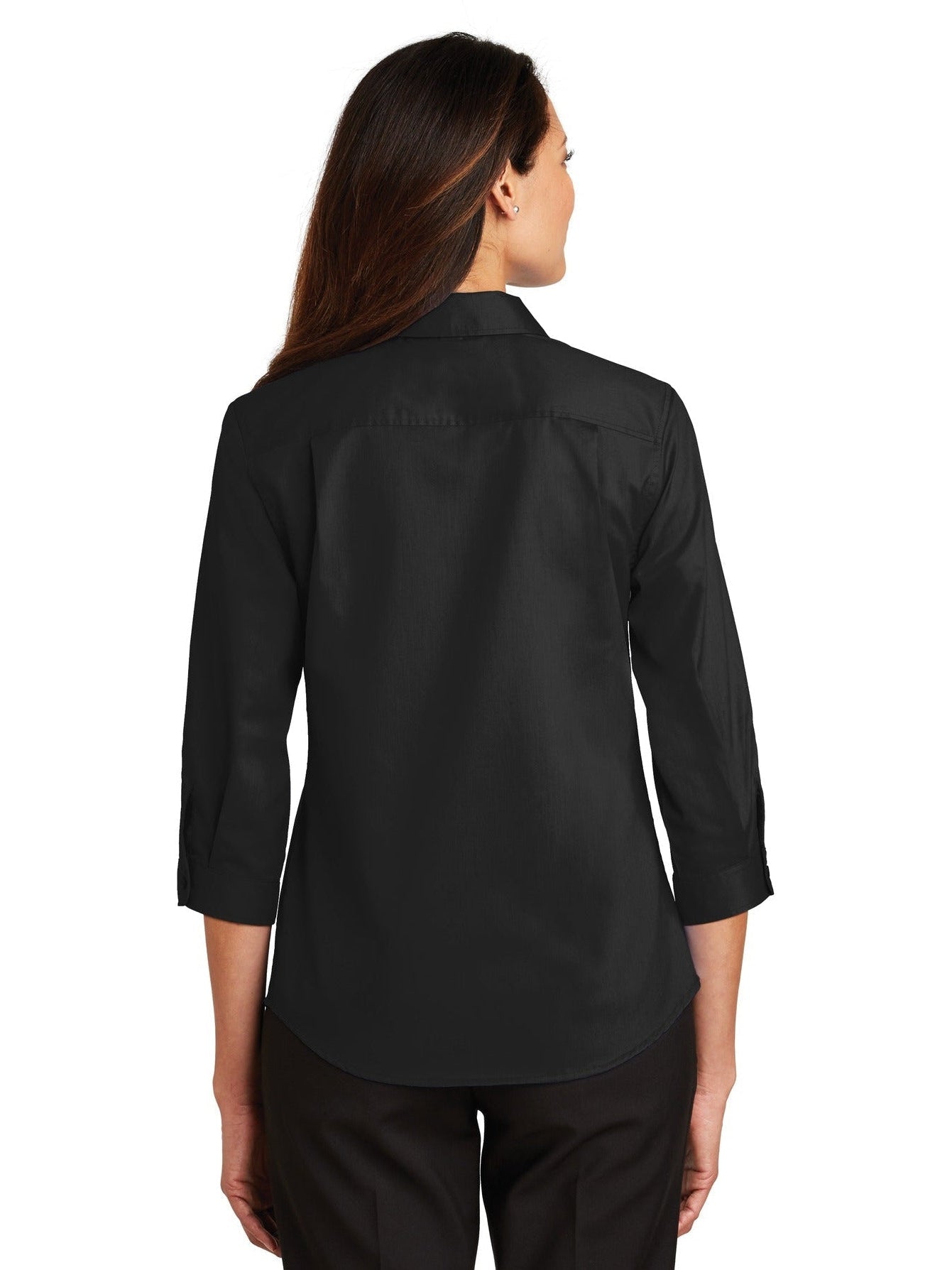 no-logo Port Authority Ladies 3/4 Sleeve SuperPro Twill Shirt-Discontinued-Port Authority-Thread Logic