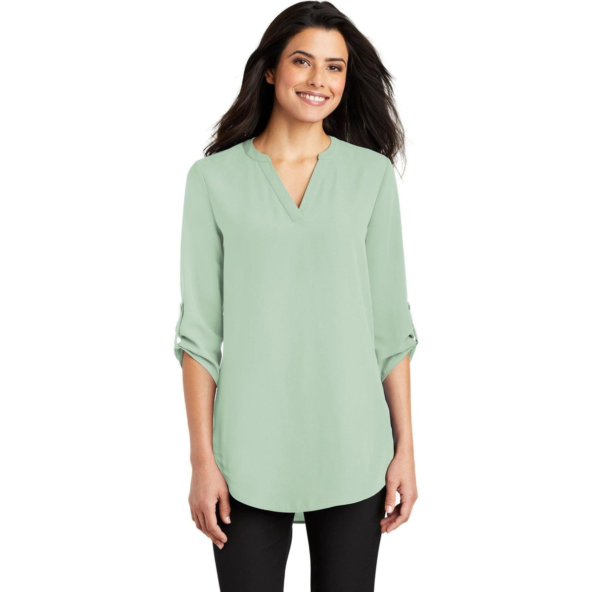 no-logo Port Authority Ladies 3/4-Sleeve Tunic Blouse-Regular-Port Authority-Thread Logic