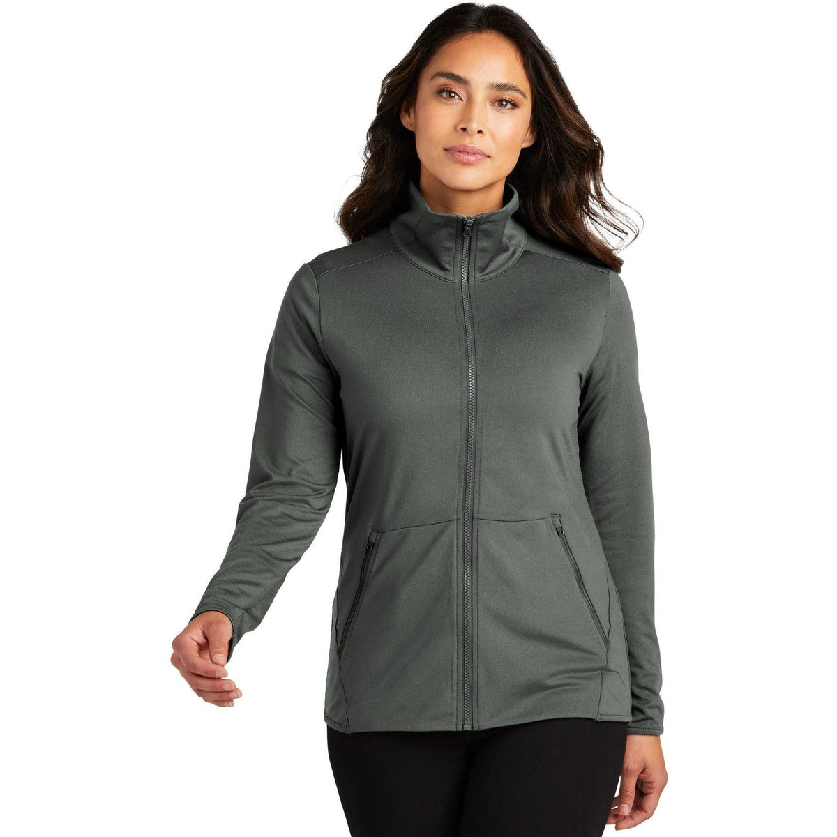 no-logo Port Authority Ladies Accord Stretch Fleece Full-Zip-Regular-Port Authority-Thread Logic