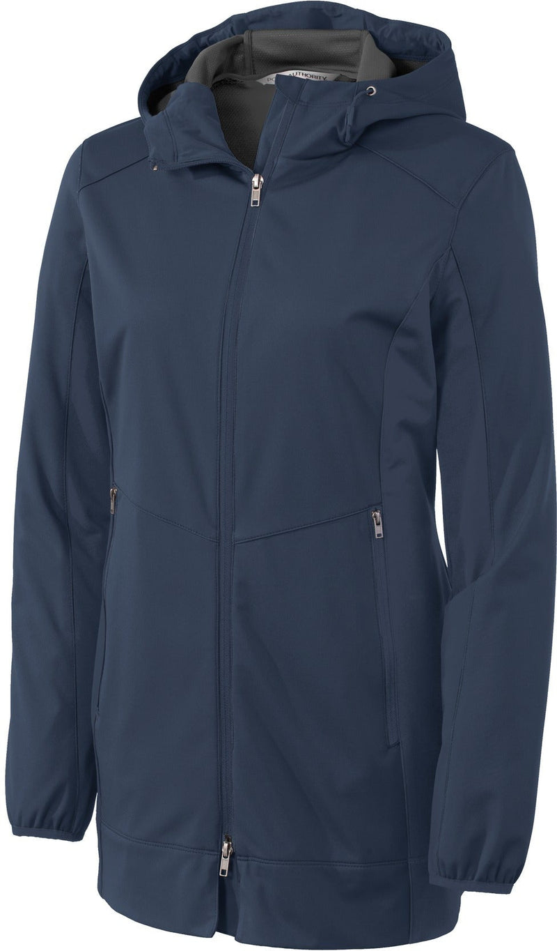 Port Authority Ladies Active Hooded Soft Shell Jacket-Regular-Port Authority-Dress Blue Navy-S-Thread Logic