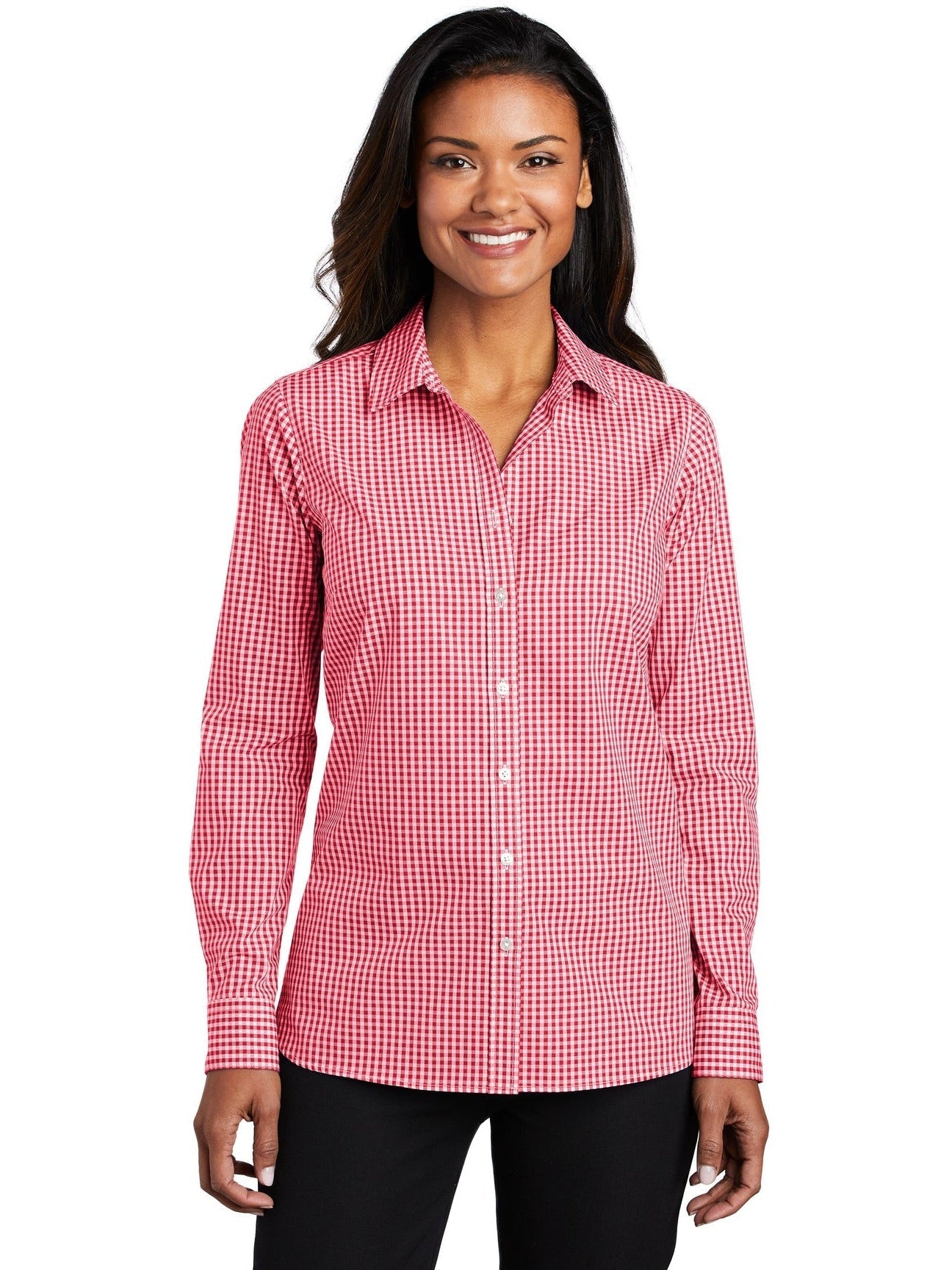 no-logo Port Authority Ladies Broadcloth Gingham Easy Care Shirt-Regular-Port Authority-Thread Logic