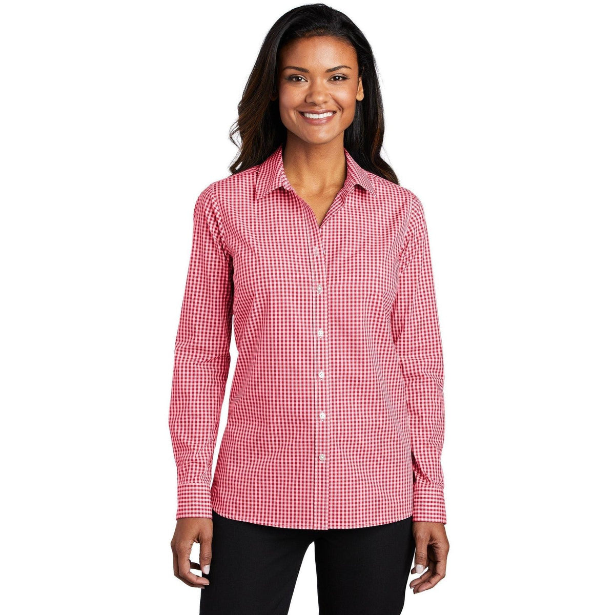 no-logo Port Authority Women's Broadcloth Gingham Easy Care Shirt-Dress Shirts-Port Authority-Thread Logic