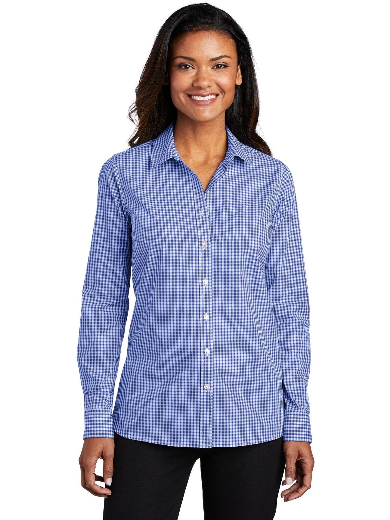 no-logo Port Authority Ladies Broadcloth Gingham Easy Care Shirt-Regular-Port Authority-Thread Logic
