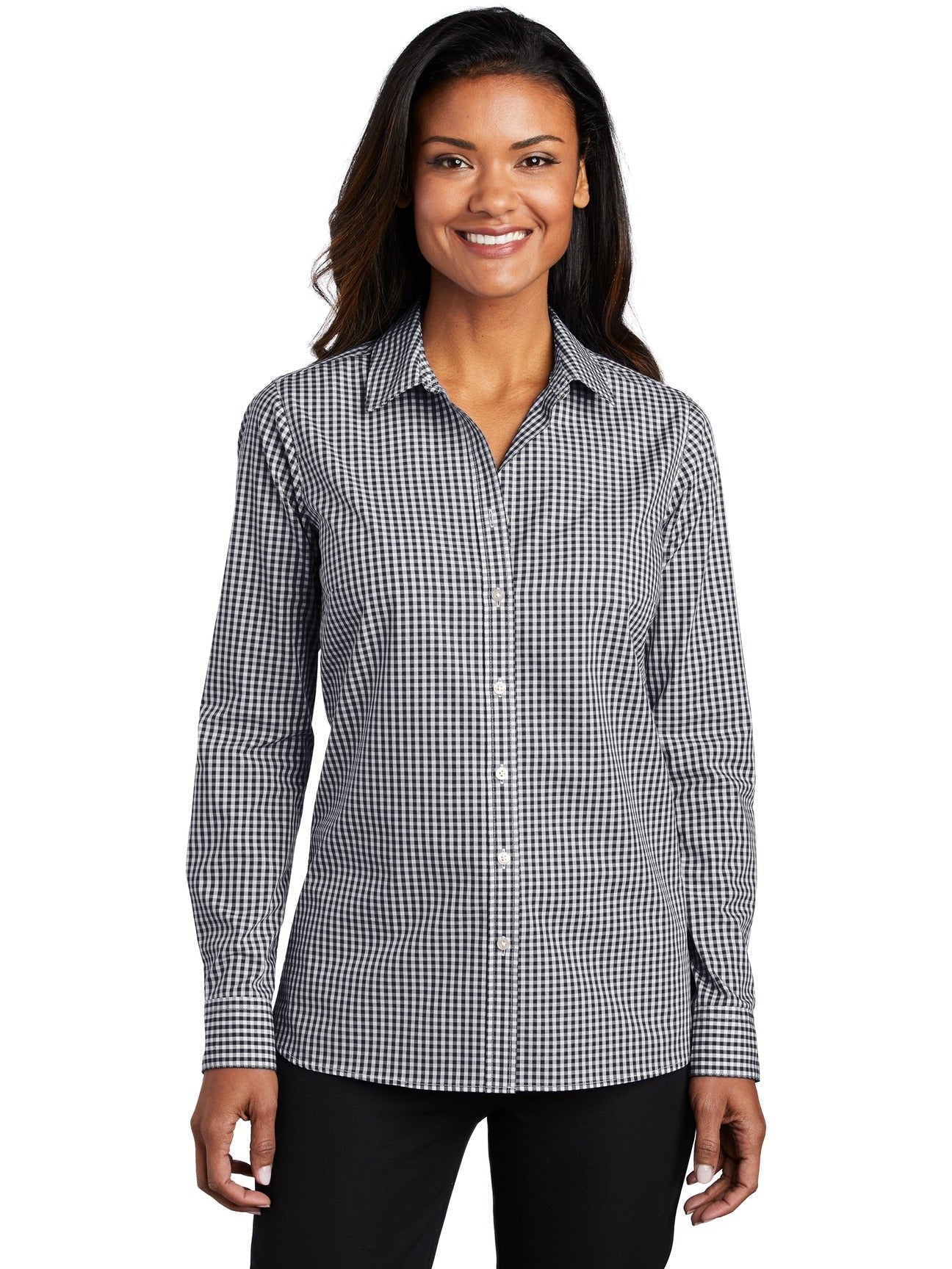 no-logo Port Authority Ladies Broadcloth Gingham Easy Care Shirt-Regular-Port Authority-Thread Logic