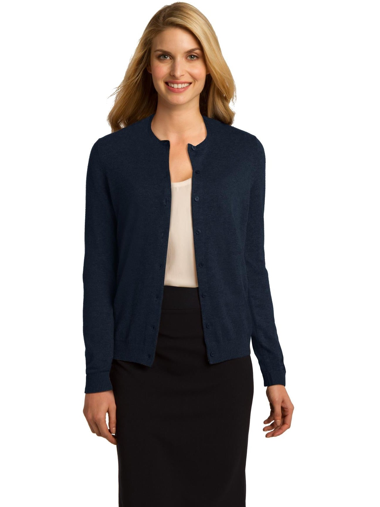 no-logo Port Authority Ladies Cardigan Sweater-Regular-Port Authority-Thread Logic