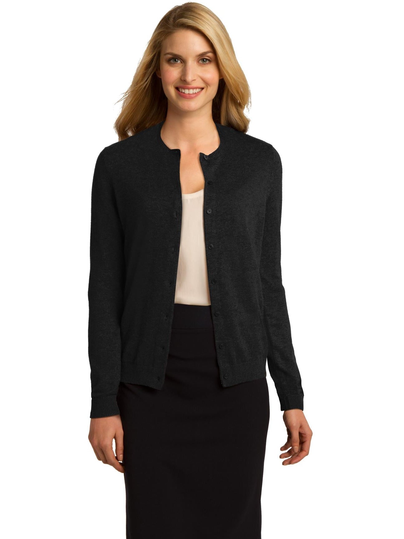 no-logo Port Authority Ladies Cardigan Sweater-Regular-Port Authority-Thread Logic