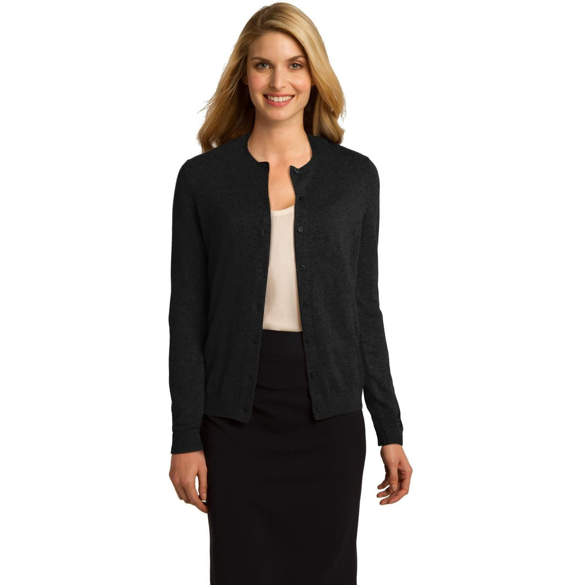 no-logo Port Authority Ladies Cardigan Sweater-Regular-Port Authority-Thread Logic