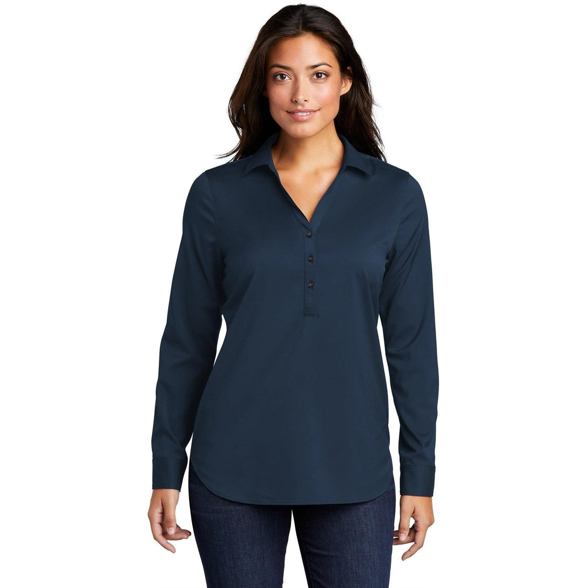 no-logo Port Authority Women's City Stretch Tunic-Dress Shirts-Port Authority-Thread Logic