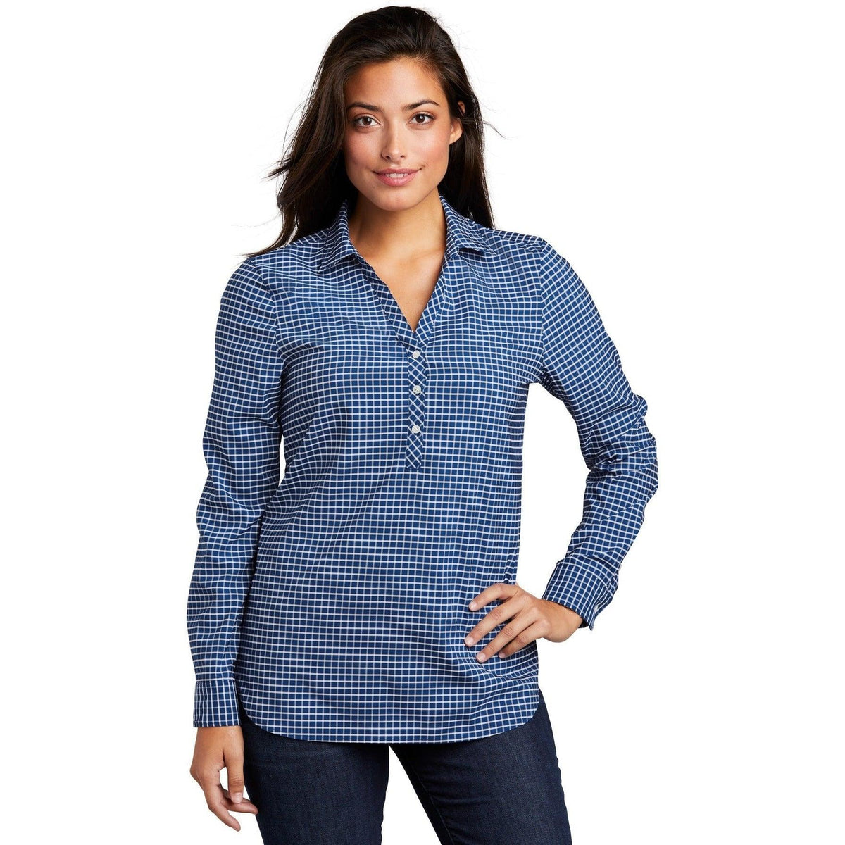 no-logo Port Authority Women's City Stretch Tunic-Dress Shirts-Port Authority-Thread Logic