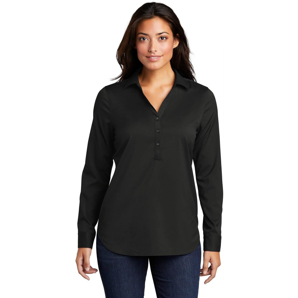 no-logo Port Authority Women's City Stretch Tunic-Dress Shirts-Port Authority-Thread Logic