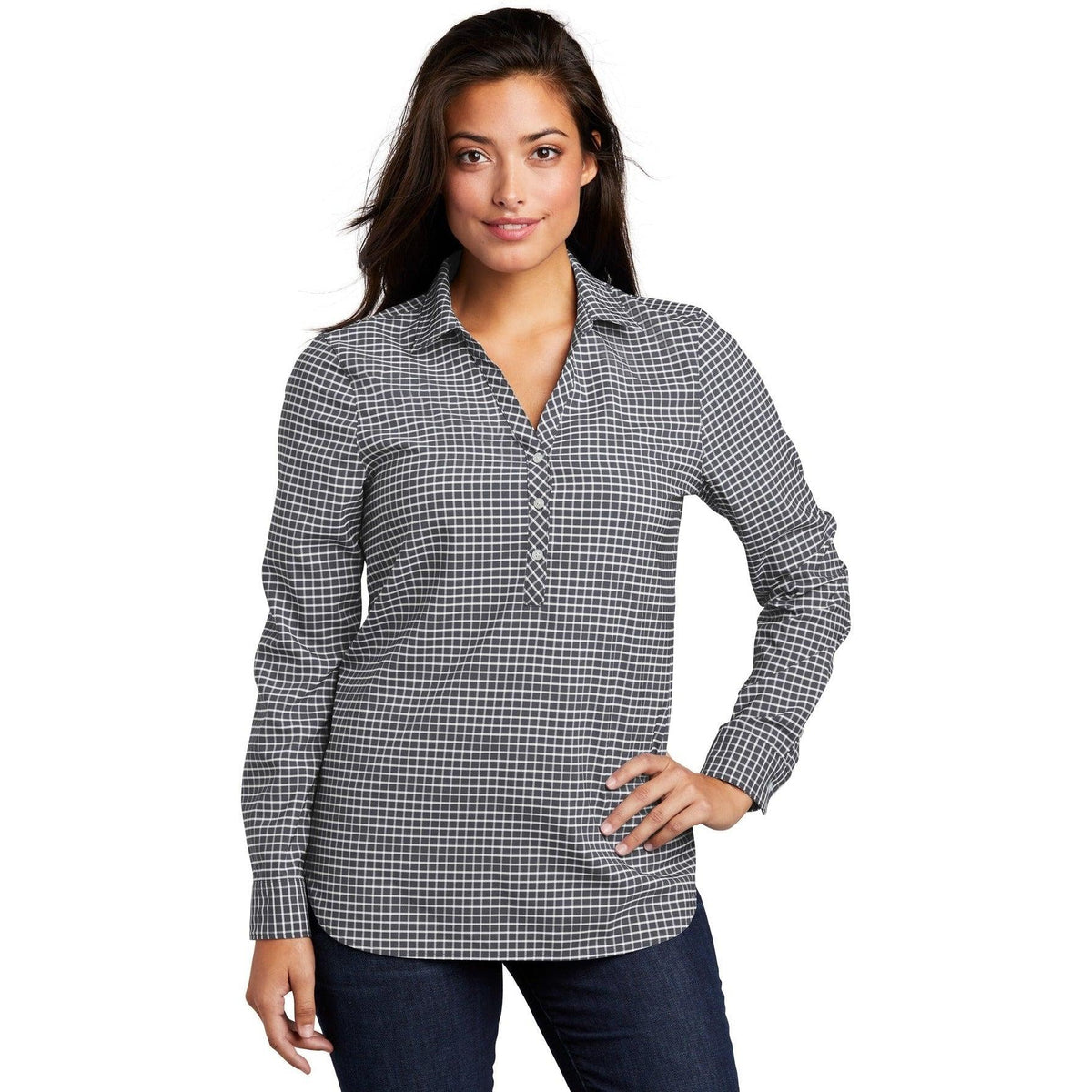 no-logo Port Authority Women's City Stretch Tunic-Dress Shirts-Port Authority-Thread Logic