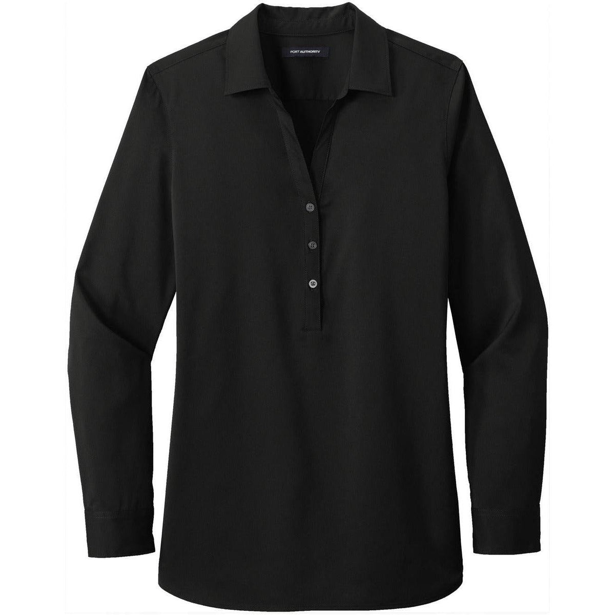 no-logo Port Authority Women's City Stretch Tunic-Dress Shirts-Port Authority-Black-XS-Thread Logic