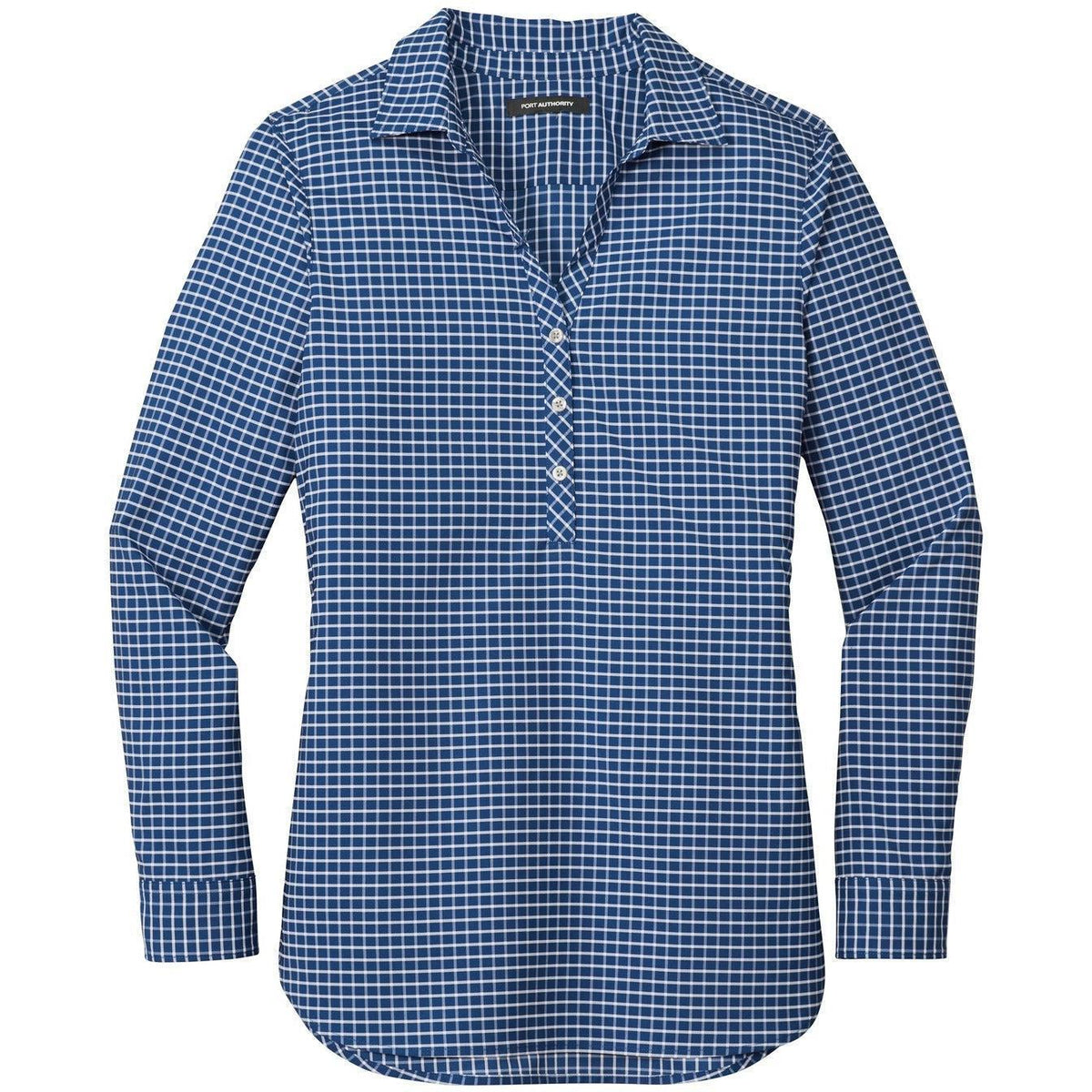no-logo Port Authority Women's City Stretch Tunic-Dress Shirts-Port Authority-True Blue/White-XS-Thread Logic