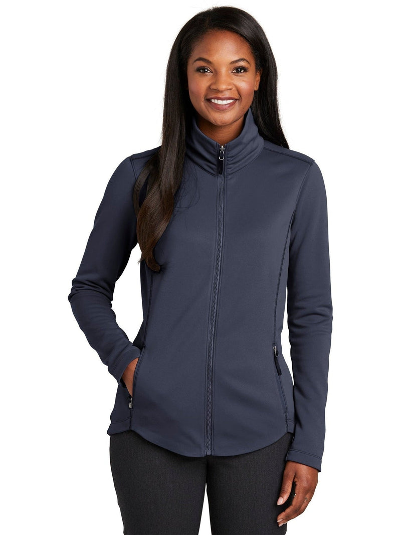 no-logo Port Authority Ladies Collective Smooth Fleece Jacket-Regular-Port Authority-River Blue Navy-XS-Thread Logic