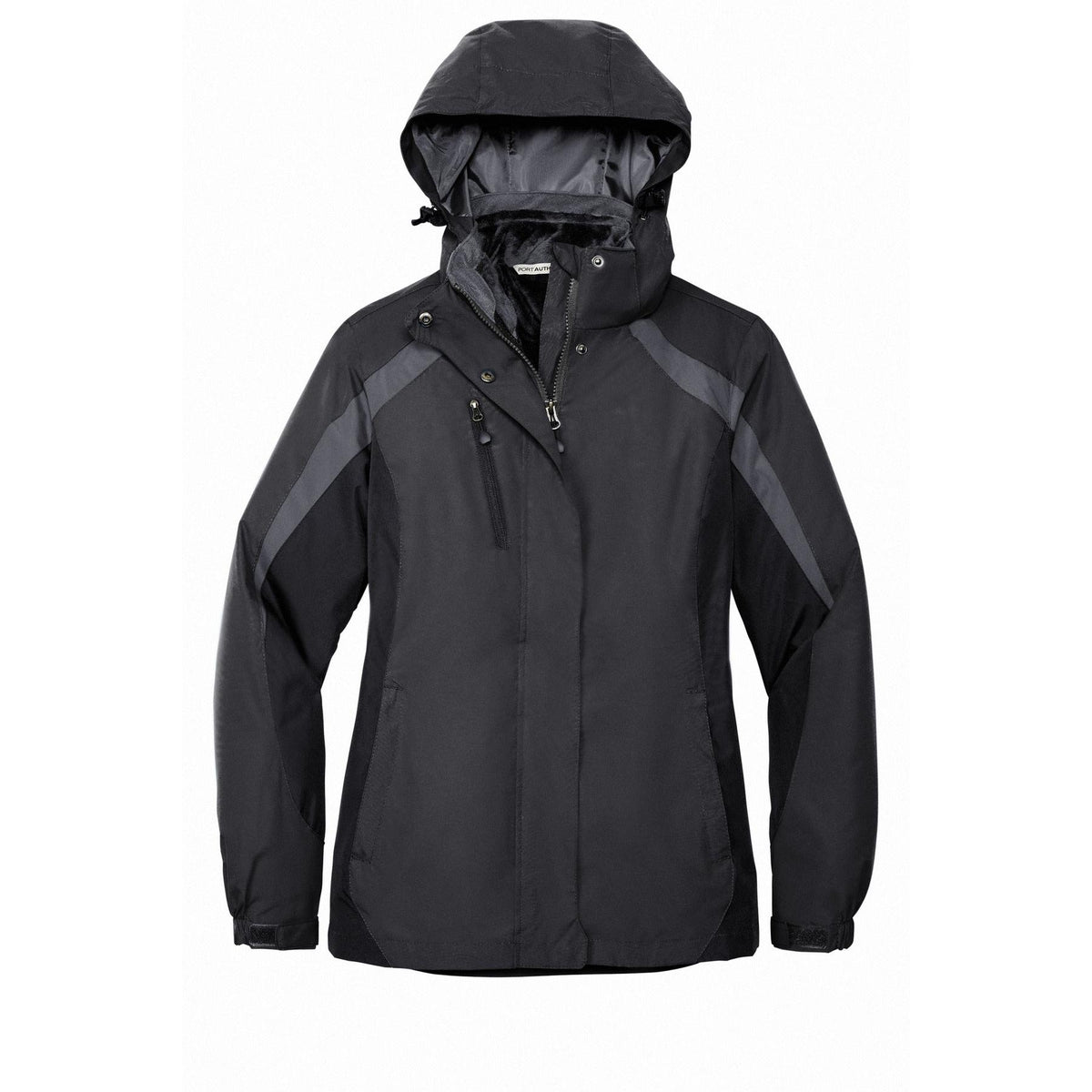 no-logo Port Authority Women's Colorblock 3-in-1 Jacket-Regular-Port Authority-Black/Black/Magnet-XS-Thread Logic