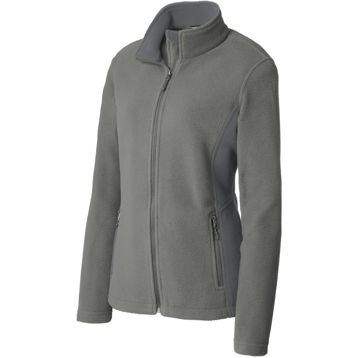 no-logo Port Authority Women's Colorblock Value Fleece Jacket-Active-Port Authority-Deep Smoke/Battleship Grey-XS-Thread Logic