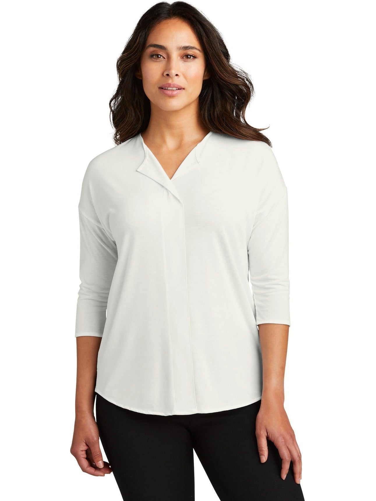 no-logo Port Authority Ladies Concept 3/4-Sleeve Soft Split Neck Top-Regular-Port Authority-Thread Logic