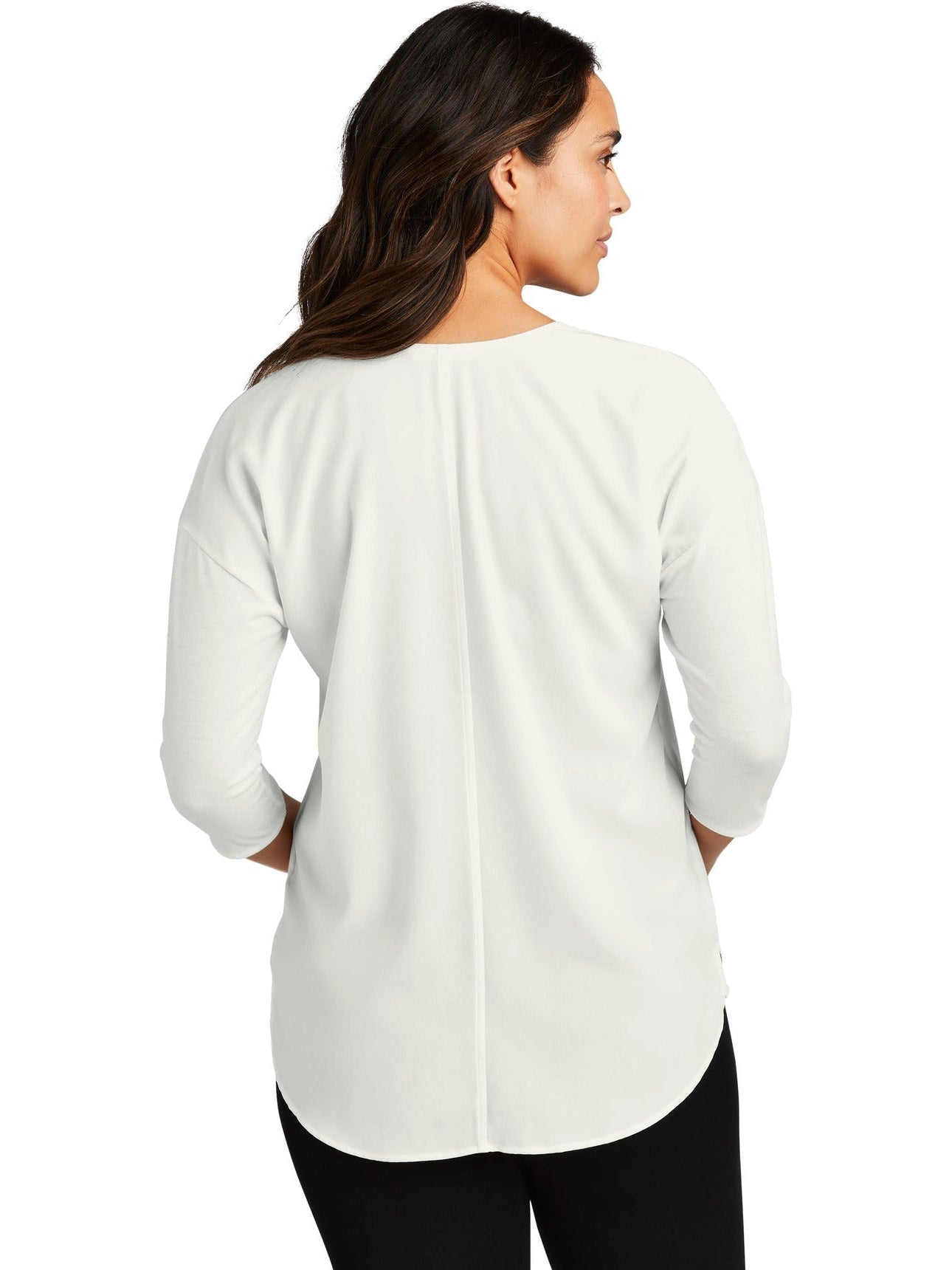 no-logo Port Authority Ladies Concept 3/4-Sleeve Soft Split Neck Top-Regular-Port Authority-Thread Logic