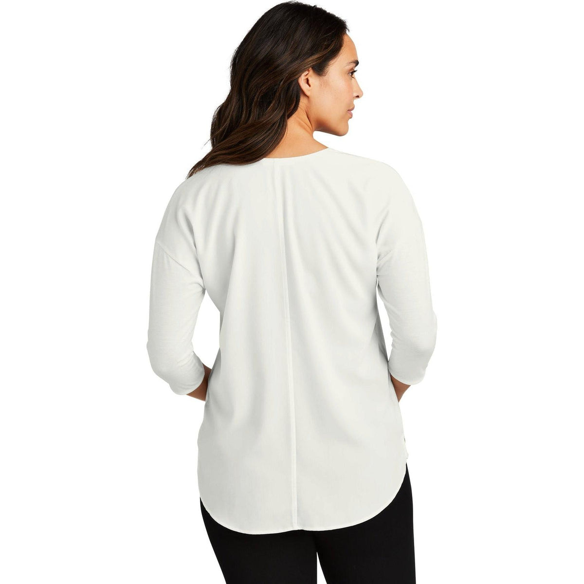 no-logo Port Authority Women's Concept 3/4-Sleeve Soft Split Neck Top-Active-Port Authority-Thread Logic