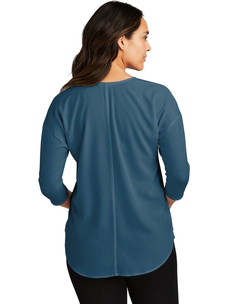 no-logo Port Authority Ladies Concept 3/4-Sleeve Soft Split Neck Top-Regular-Port Authority-Thread Logic