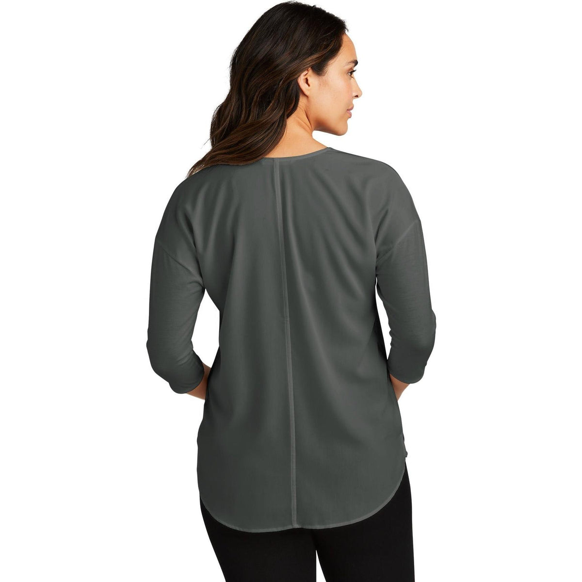 no-logo Port Authority Women's Concept 3/4-Sleeve Soft Split Neck Top-Active-Port Authority-Thread Logic