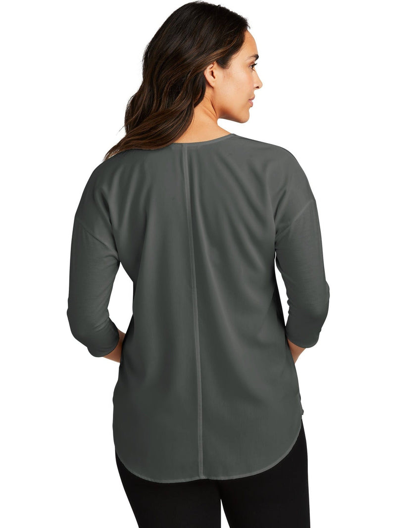 no-logo Port Authority Ladies Concept 3/4-Sleeve Soft Split Neck Top-Regular-Port Authority-Thread Logic