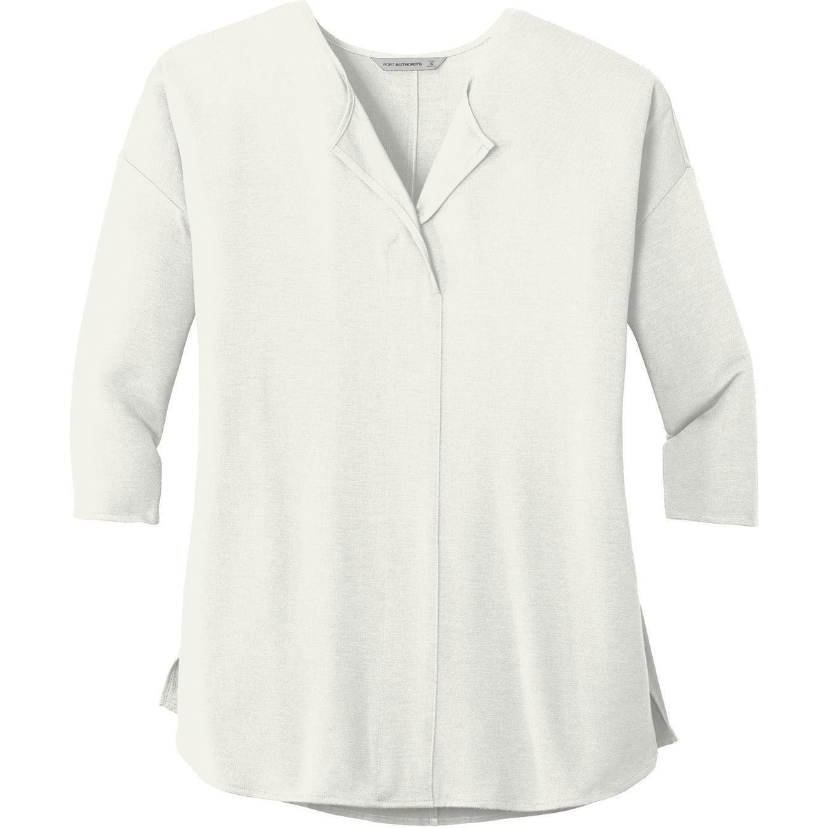 no-logo Port Authority Women's Concept 3/4-Sleeve Soft Split Neck Top-Active-Port Authority-Ivory Chiffon-XS-Thread Logic